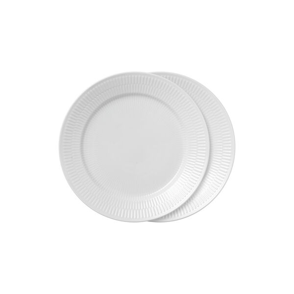 Hvid Riflet tallerken 27 cm 2-pak, Royal Copenhagen