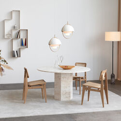 Epic Round Dining Table, neutral white, GUBI