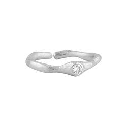 Ring med zirkon, s&oslash;lv, Pure by Nat