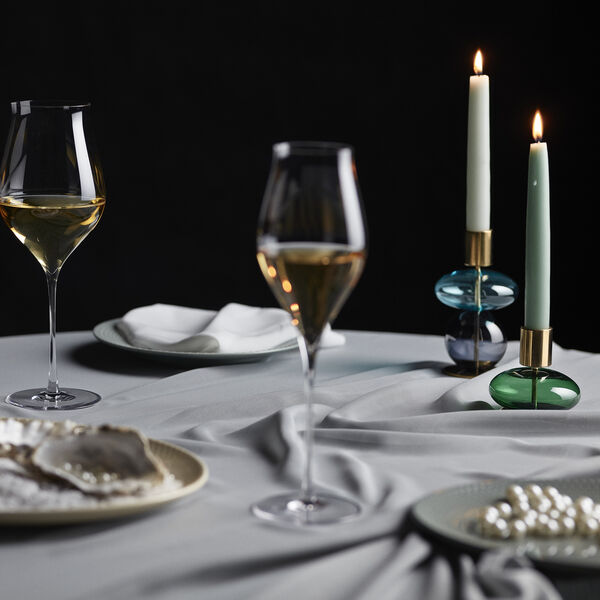 Bubble Lysestage, blå/smoke, Holmegaard