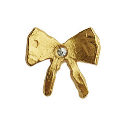 Petit Bow Earring with Stone Single, gold, Stine A Jewelry