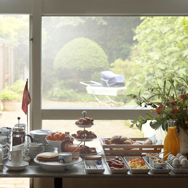 Bl&aring; Mega Riflet Rektangul&aelig;rt Fad 24 cm, Royal Copenhagen