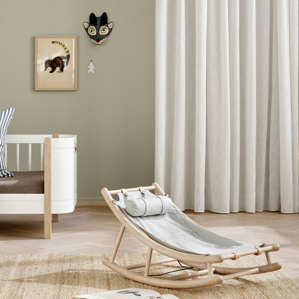 Wood junior vippestol, eg/grå, Oliver Furniture