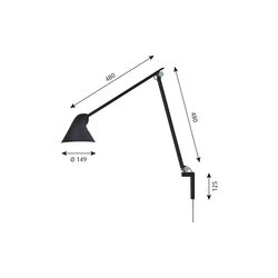 NJP lang v&aelig;glampe, sort, Louis Poulsen