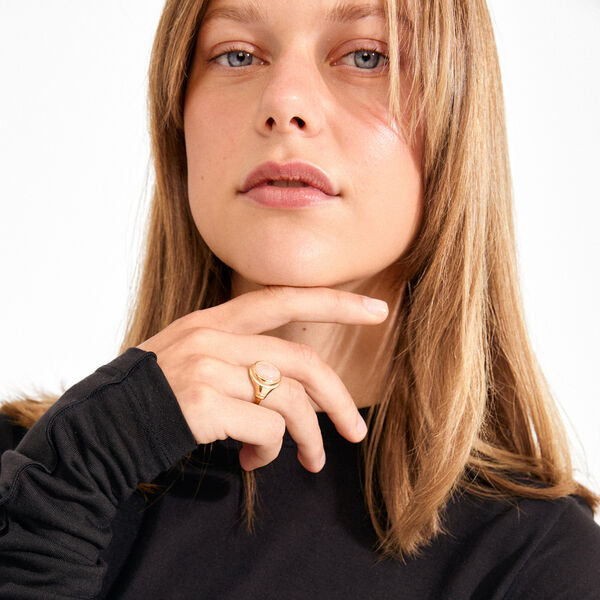 LYNDON ring, guldbelagt, Pilgrim