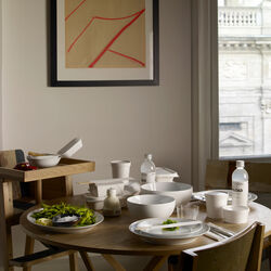 Hvid Riflet fad 35 cm, Royal Copenhagen