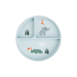 Playground stick&stay inddelt tallerken, blue, Done by Deer