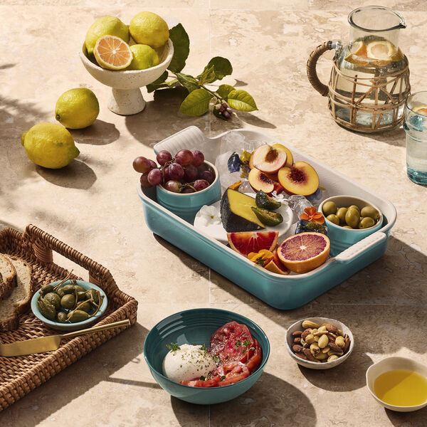 Heritage rektangul&aelig;rt fad 32 cm, bleu riviera, Le Creuset