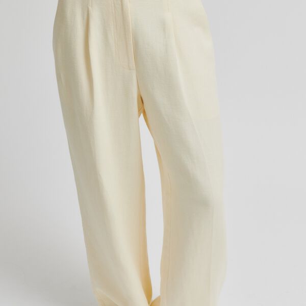 Lino Classic Trousers, alabaster gleam, Second Female