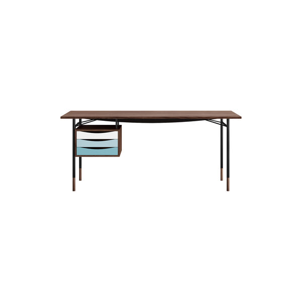 Nyhavn Arbejdsbord, walnut/cold, House of Finn Juhl™ 