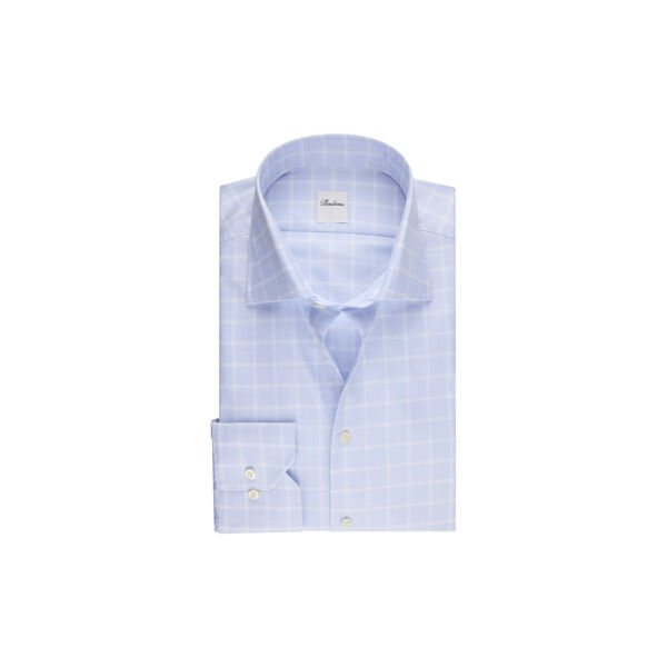 Regular C77 RM cuff, light blue check, Stenstr&ouml;ms