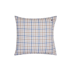 Cotton Flannel Pillowcase, misty blue/beige/white, Lexington