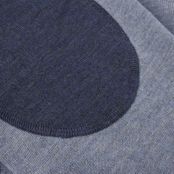 Sweater Knitted Crew Neck With Patch Merino Wool, light blue, Stenströms