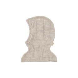 Merino Rib Knitted Balaclava, pale cream melange, Copenhagen Colors Organics
