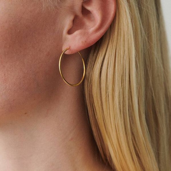Plain Hoop &oslash;reringe, guld, Pernille Corydon Jewellery