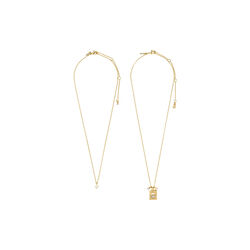 FIRE halsk&aelig;de 2-i-1 s&aelig;t, guldbelagt, Pilgrim