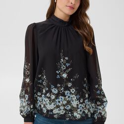 UrsanneSZ Blouse, black luna roses, Saint Tropez