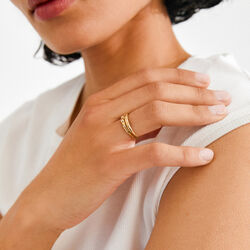 FIRE ringe 2-i-1 s&aelig;t, guldbelagt, Pilgrim