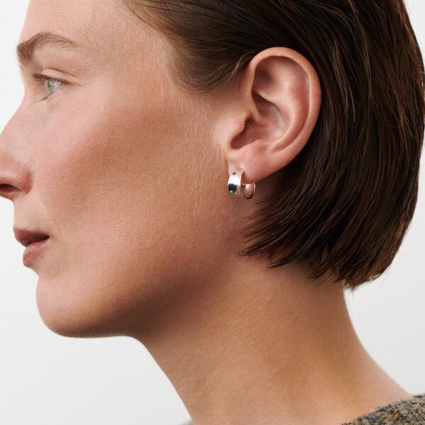 Reflection Hoops Small, forsølvet, Pernille Corydon Jewellery