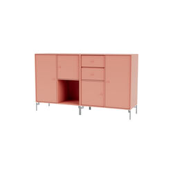 COUPLE bred sk&aelig;nk med ben i krom, 151 rhubarb, Montana Furniture