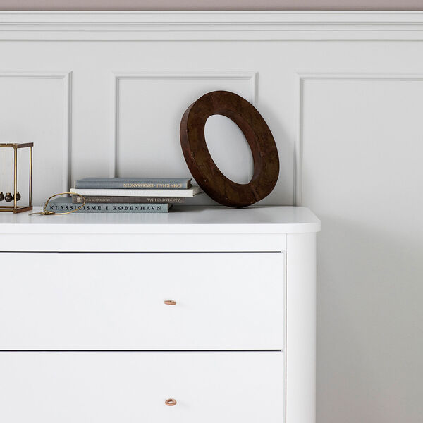 Wood kommode 3 skuffer, hvid, Oliver Furniture