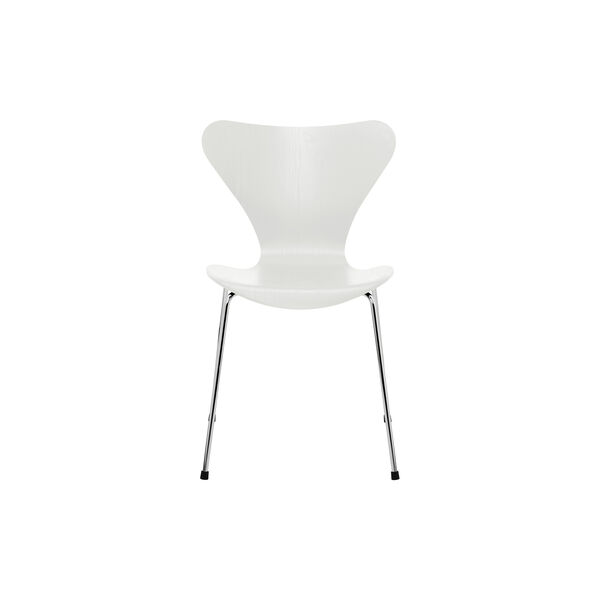 Serie 7&trade; 3107 stol, ask, hvid, Fritz Hansen