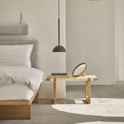 BM0488S Table Bench bord, olieret eg/rattan, Carl Hansen & Søn