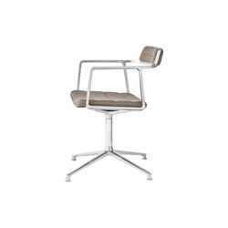 VIPP452 Swivel Chair with Gliders, dark sand/polished aluminium, Vipp
