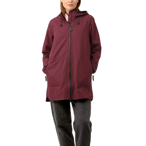 Raincoat, maroon banner, Ilse Jacobsen Hornb&aelig;k