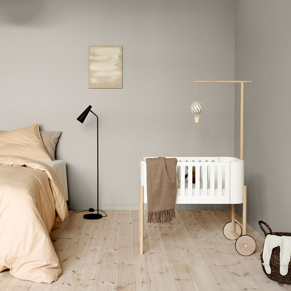Wood co-sleeper inkl. ombyg til b&aelig;nk, hvid/eg, Oliver Furniture