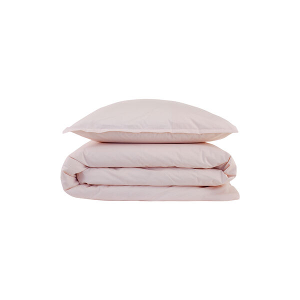 Vintage strib sengetøj, fersken, Geismars Væverier