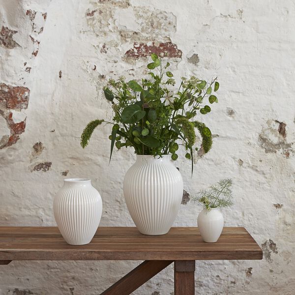 Knabstrup vase ripple, white, Knabstrup Keramik