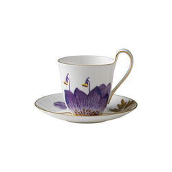 Flora h&oslash;jhankskop med underkop stedmoderblomst 27 cl, Royal Copenhagen