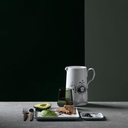 Sort Mega Riflet firkantet tallerken 20 cm, Royal Copenhagen