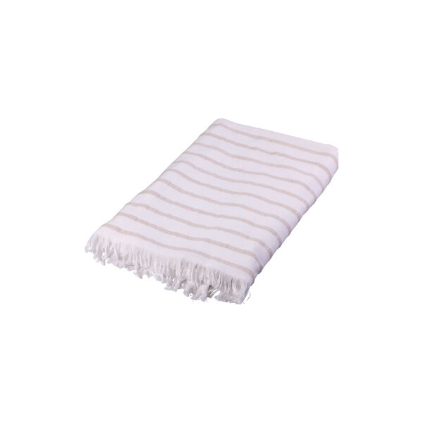 Hammam h&aring;ndkl&aelig;de, sand beige striber, Home by Ilse Jacobsen