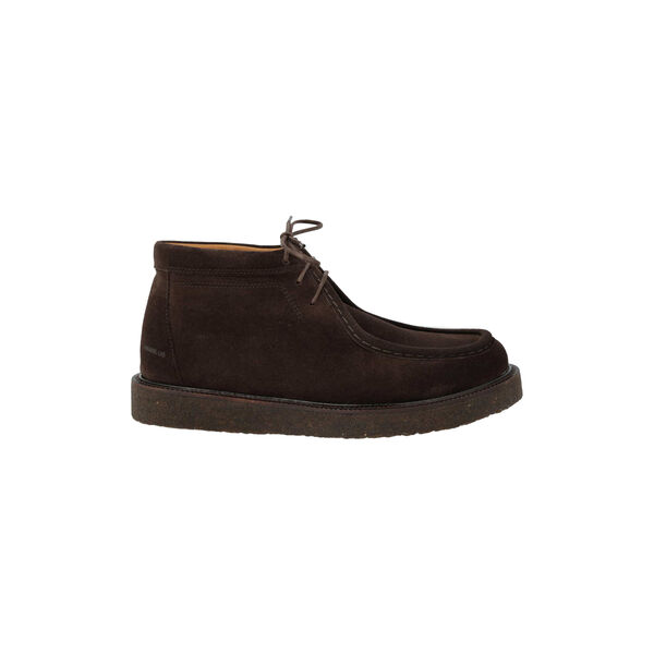 Lace-up shoe with decorative trim, dark brown, ANGULUS