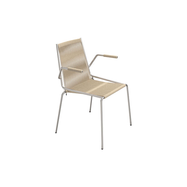 Noel Armrest Chair, steel/nature linen, Thorup Copenhagen