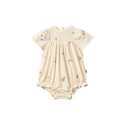 Romper Margit, ivory embroidery flowers, Wheat