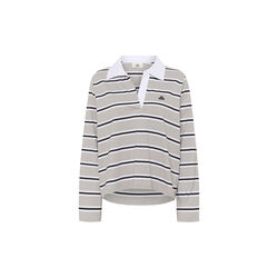 KBZuelma Striped Polo LS, zuelma stripe drizzle grey, Karen by Simonsen
