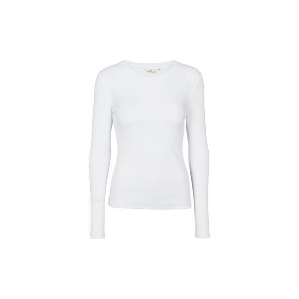 Ludmilla LS Tee, bright white, Basic Apparel