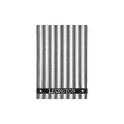 Icons Cotton Twill Waffle Striped Kitchen Towel, black/white, Lexington