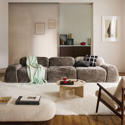Wolke 4-seater Modular Sofa, teddy boucl&eacute; taupe, Westwing Collection