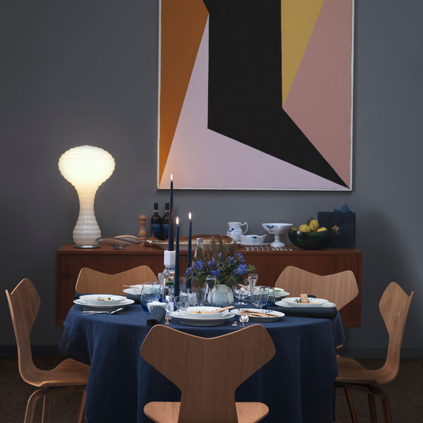 Blå Mega Riflet sovseskål, Royal Copenhagen