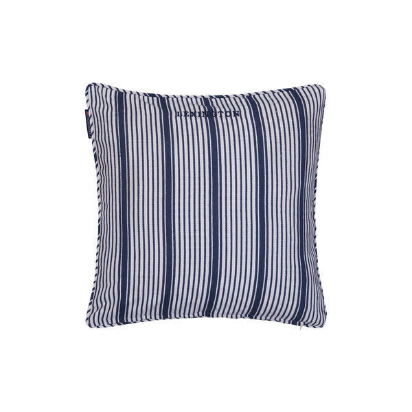 Icons Classic Striped Organic Cotton Twill Pillow Cover, white/navy, Lexington