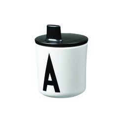 Drikkelåg til Eco A-Z børnekopper, black, Design Letters
