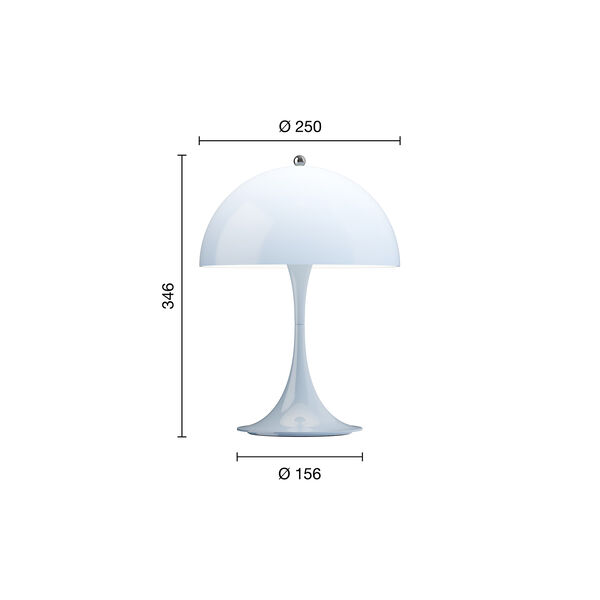 Panthella 250 Portable bordlampe, opal pale blue, Louis Poulsen