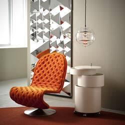 VP Globe pendel, chrome/red/blue, Verpan