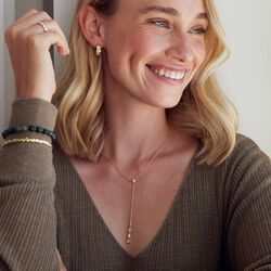 Estelle armb&aring;nd, forgyldt/gr&oslash;n, Pure by Nat