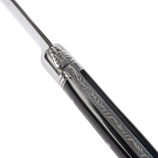 Steakkniv, sort horn, Laguiole Tradition