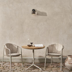 Vipp717 Open-Air Café Table, teak/light grey, Vipp